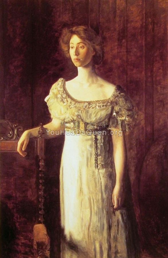 The Old Fashioned Dress-Portrait of Miss Helen Parker - 托马斯·伊肯斯